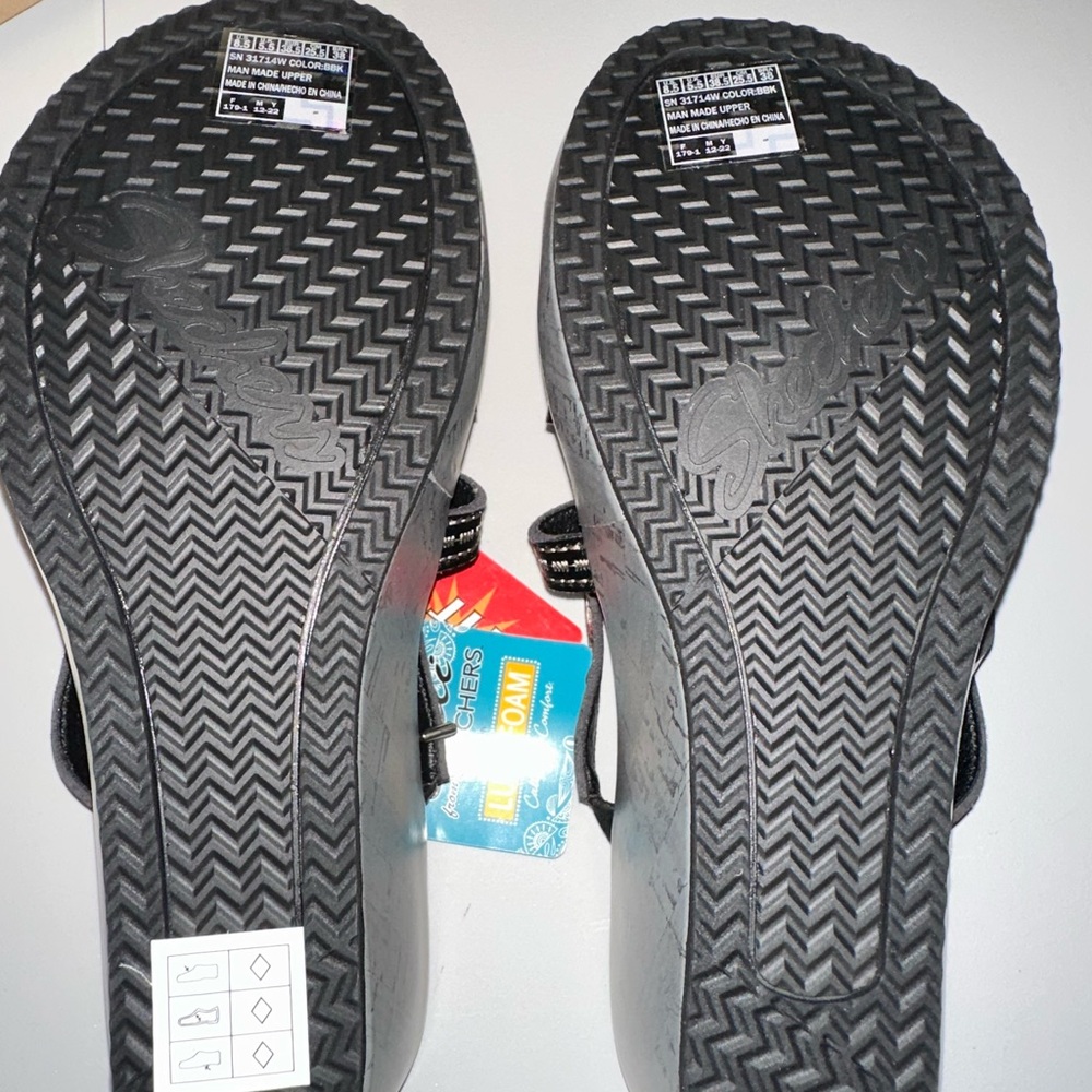 Skechers - Cali Rumble On - Dreamy Days Sandals - Black/Gray - Picture 4 of 5